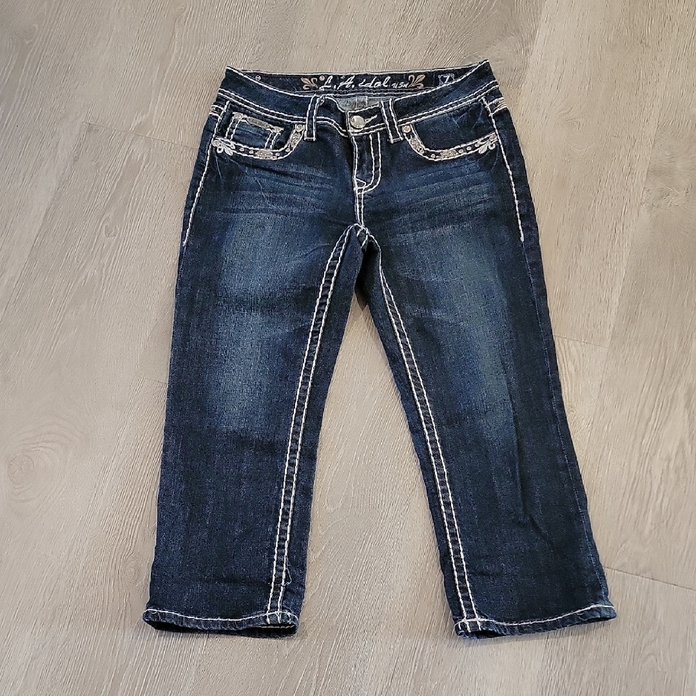 Y2K Dark Wash Capri Women's Jeans